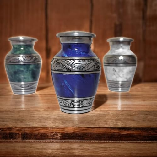 BUYERWELL Recuerdo para cenizas humanas de adultos, urnas de entierro, urna decorativa, urnas funerarias, urna de cremación, acabado de mármol con caja, contenedor conmemorativo para adultos, bebés y