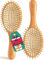 Kakating 2 Pack Bamboo Hair Brush for Hair Growth | Natural Wooden Hair Brush Detangling Massaging Scalp