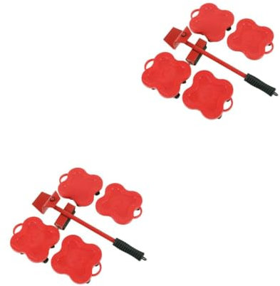 Lurrose 2 Sätze Möbelschieber Waschmaschinenbeweger Möbelheber Möbelrollenbecher Furniture Lifter Furniture Mover Umzugsgerät für den Haushalt beweglicher Schalthebel Möbelträger Eisen rot