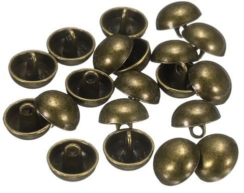QUARKZMAN 20 Stück 12,5mm Metall Knöpfe, Halbrunde Pilzkappe Nähknopf Legierung Ersatzknopf für Herren Damen Blazer Anzug Wollmantel Hemd Jacke Hose Nähen Handwerk Kleidung (Bronze)