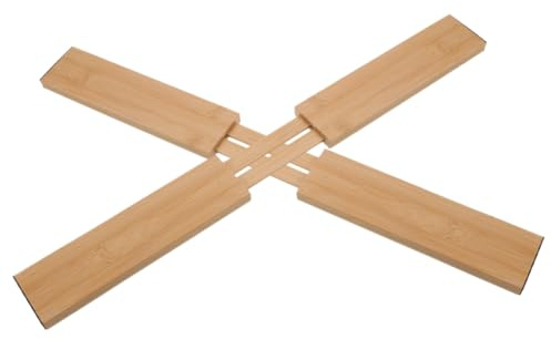 TEMPNAP Ausziehbare Bambus Schubladentrennwand zur Aufbewahrung und Ordnung 2 Stück mit Einfachem Design Küchenorganizer in Besteckschubladen und Küchenschränken