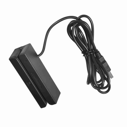 Risegun Lector de Tarjetas de Crédito, Lector de Tarjetas de Banda Magnética USB MSR580 3 Pistas Mini mag Hi-Co Swiper, para POS, Control de Acceso, Verificación de Identidad
