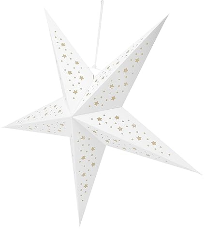 VILLCASE Paralume a Forma Di Stella Paralume Di Natale Stereoscopico Ciondolo Di Carta Lampada a Sospensione Da Soffitto Decorazione Natalizia Per Casa Ufficio e Feste