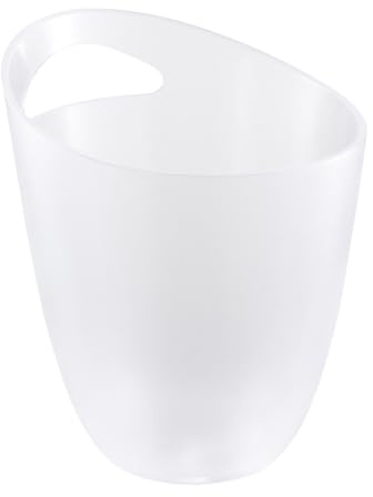 BESTYASH Seau à Glace Givré Transparent 3 l Incliné en Plastique Antirouille Poignée Simple pour Stockage Vin Et Glaçons Polyvalent