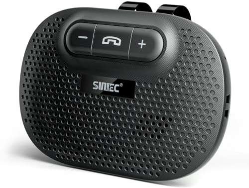 Hands Free Car Phone Kit Bluetooth, Bluetooth Car Speaker Wireless Visor Clip Speakerphone Voice Command With Siri/G-oogle Assistant Dual Phone Connection Compatible With Iphone/Samsung/Android, Black