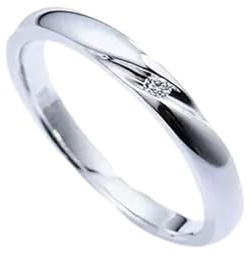 Epinki PT950 Platin Freundschaftsringe Echt, Klassiker Solitärring Labor Erstellt Diamant (Rundschliff, Weiß), Ring Platin, Gr.56 (17.8)