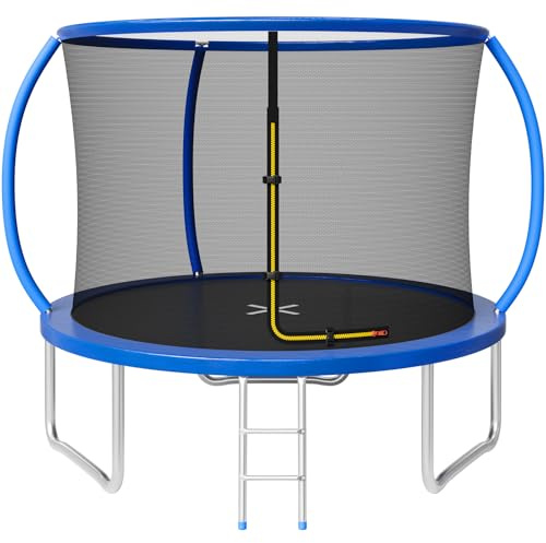 JUMMICO Trampolín para Exteriores Ø 183/228/290/360 cm Juego Completo con Red de Seguridad, Escalera, Cubierta para los Bordes y Accesorios de Montaje, certificación GS Trampolín de jardín para niños