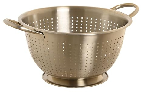 MGE - Passoire de Cuisine en Acier Inoxydable avec Poignées et Base - Égouttoir pour Pâtes, des Nouilles, des Fruits, des Légumes, des Riz et Fruits - Rond - Perforée - 24 cm