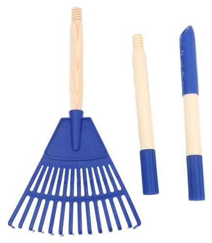 Hemobllo Rastrello per foglie in plastica a 14 denti con manico rimovibile, 87 cm, leggero, piccolo rastrello da giardino per pacciamatura, arbusti e campeggio, ergonomico, per la cura del giardino