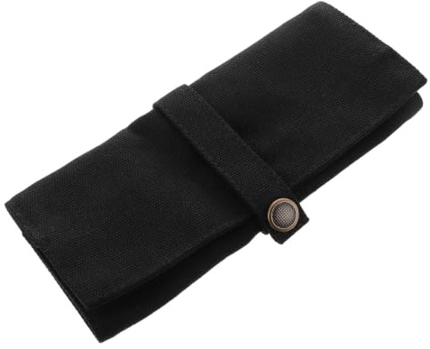 OUNONA Organizador Cordón de Lona Negra de Relojes de Viaje en Rollo Diseño Delgado y Cierre Seguro para Guardar hasta Cinco Relojes Estilo y Sofisticación