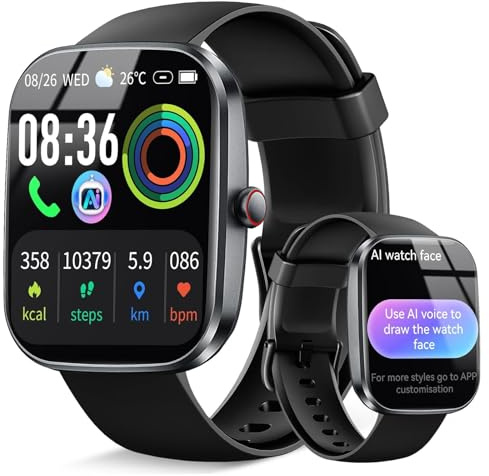2026 AI Smart Watch, 1.91 ChatGPT Smartwatch Men Women Bluetooth 5.4 Call