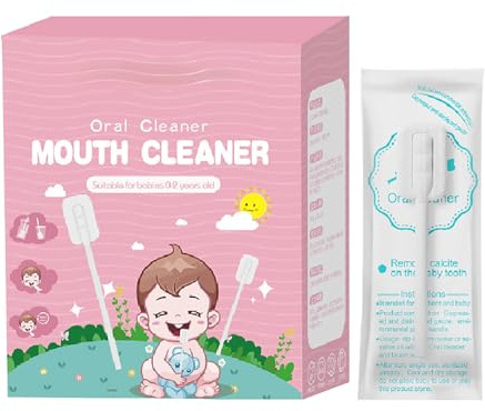 30PCS Soft Orals Cleaning Stick, Babys Oralcavity Cleaner, Portable Toothbrush Tongue Cleaner Skim Gauze, Hygienic Mouth Swabs for Kids Tongue Tooth Mouth Care (B)