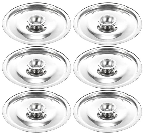 Abaodam 6Stück Edelstahl Becherdeckel Staubdichte Abdeckung für TassenRunde | Topfdeckel Schüsseldeckel als Rostfreier Staubschutz für Teetasse Ölflasche zur Vermeidung von Flüssigkeitsverlust 12cm