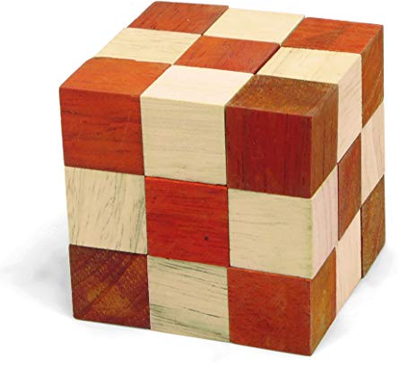 Logica Spiele Art. Schlange Orange – 3D Logik 3D Puzzle – Schwierigkeitsgrad 4/6 Extreme – Puzzle aus Holz – Leonardo da Vinci Collection
