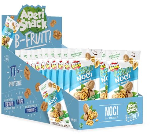 Aperisnack B-Fruit - APS02.006 - Astuccio Slot 20 Snack Monodose – Noci – Frutta Secca 100% Naturale – 20 monoporzioni x 25 g – Formato ideale per casa e rivendita.