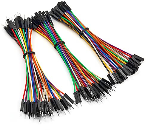 Chanzon 90pcs 10cm Header Jumper Wire Dupont Cable Line Connector Assorted Kit Set (Male Female M-M M-F F-F) Solderless Multicolored for Arduino Raspberry pi Electronic Breadboard Protoboard PCB Board