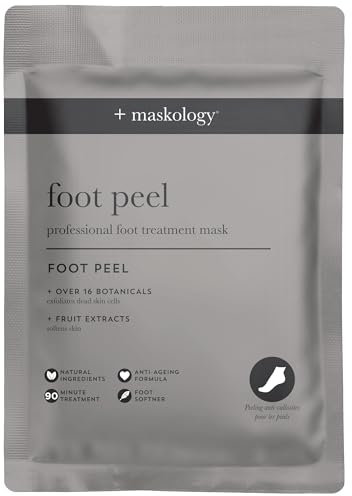 MASKOLOGY FOOT PEEL Professional Foot Treatment 40g | Exfoliating Foot Mask | 100% Plant Based | Hydrating | Foot Peel Mask with Botanical & Fruit Extracts |