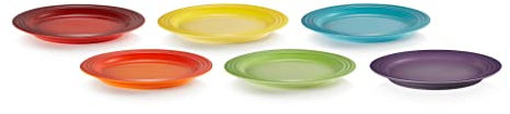 Le Creuset Set de 6 platos pequeños Arcoíris de cerámica de gres, 22 cm, 79285228359006