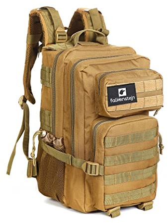 FALKENSTEJN Rucksack für Freizeit Outdooraktivitäten Schule Arbeit Multifunktionsrucksack (camel 25/30L, 25/30L)