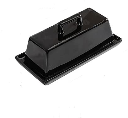 Beurrier avec couvercle - Plateau de rangement pour fromage, dessert, plateau de rangement pour beurriers de cuisine (noir)