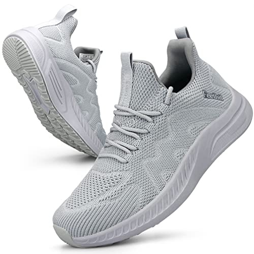 Feethit Chaussures de Sport Femme Légère de Fitness Gris Clair 40