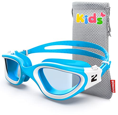 ZIONOR G1MINI - Occhialini da nuoto per bambini, polarizzati/non polarizzati, comodi per bambini, anti nebbia, protezione UV, per ragazze e ragazzi (anni 3-14)