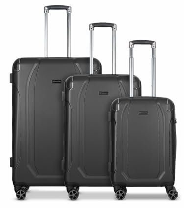 BUGATTI Koffer-Set 3-teilig für Damen und Herren | Reise-Trolleys 51 x 30 x 77 cm aus hochwertigem, stoßfestem ABS Material | Teleskopgriff & TSA-Schloss| Valencia Serie