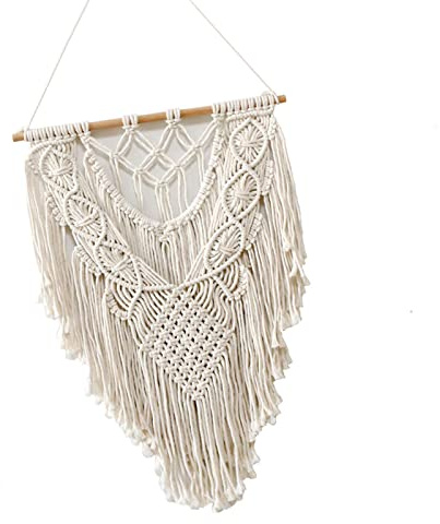 PW TOOLS Pared macramé | Tapiz Tejido Bohemio con borlas, decoración Pared macramé para apartamento, guardería, Dormitorio, Sala Estar, decoración Fiestas