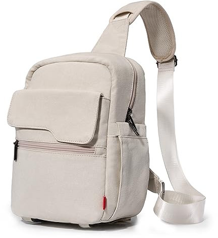 Cwatcun Small Camera Bag Shoulder Crossbody Camera Case for Photographer Canvas Water-Resistant Sling Photography Bag for Canon Nikon Sony SLR DSLR