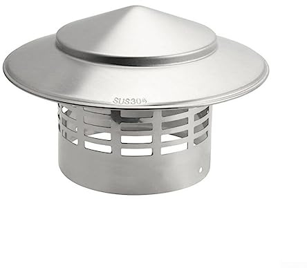 RANRAO Stainles Steel Chimney Cap, Rauchrohr-Abdeckkappe, Außenwand Frischluftauslass Dachhaube, Regenschutz, Rohrabzugshaube, Schutzkappe Ending