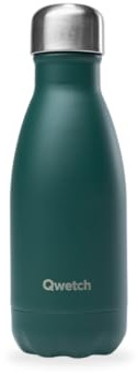 Qwetch - Bouteille Isotherme Originals Vert Emeraude 260ml - 24h Froid et 12h Chaud - Etanche, Sans BPA & Réutilisable - Gourde inox isotherme pour Sport, Voyage, Bureau, Randonnée