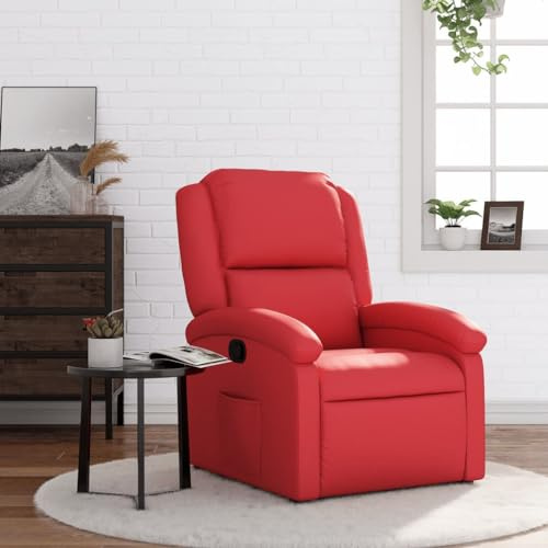 CKioict Lesesessel Cocktailsessel Moderner Polstersessel Relaxsessel Rot KunstlederGeeignet für Büro, Schlafzimmer, Arbeitszimmer
