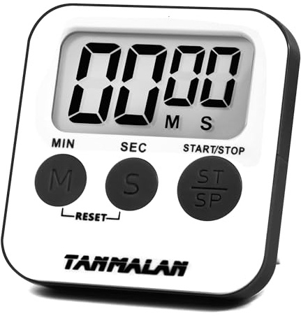 Tanmalan Kitchen Timer for Cooking Loud Alarm, Large Display, Auto Memory Loud Alarm, Large Display,Big Button，for Kids for Teacher Classroom Must Haves,Count Down-up,Easy to use (6.0-Grey)