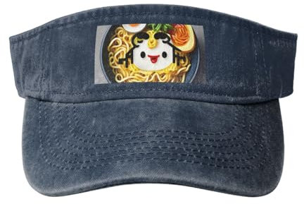 SSIMOO Gorra de mezclilla con diseño de huevera, diseño unisex versátil, para actividades al aire libre y uso diario, talla única grande, Huevera de fideos Ramen, talla unica-L