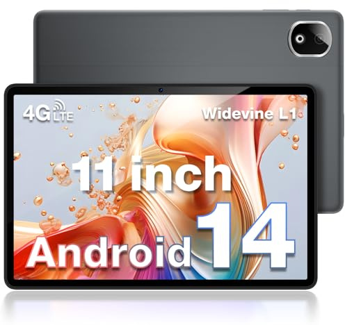 DOOGEE T30E Tablette Android 14, Dual 4G LTE, 8000mAh 11 Pouces, 128GB ROM(TF 1TB), Tablette Tactile,Octa Core,13MP+5MP Widevine L1, Face ID/OTG