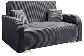 IWMAR MÖBEL LILI 2 Sofa Mit Schlaffunktion - 136x85x97 2-Sitzer - Schlafsofa Mit Bettkasten - Couch Für Wohnzimmer - Polstermöbel