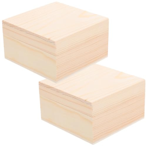 Yardenfun Kleine Holzkiste Mit Deckel 3.15X2.95X1.77 Zoll Unbehandelte Geschenkbox Aus Holz Zum Basteln Schmuck Aufbewahrung Und Dekorative Aufbewahrungsbox Für Zuhause Und Büro
