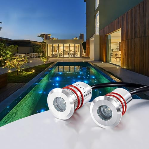 Spots LED Enterrés - Projecteur LED D'extérieur 1 W, Éclairage De Piscine Sous-marin, Éclairage LED Submersible À Angle De Faisceau De 120 °, De Paysage Sous-marins Encastrés Étanches IP68(Warm White,