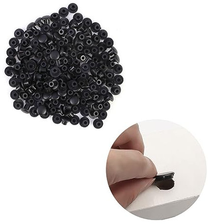 iplusmile 100 Pcs Black Plastic Hinge Screw Covers for Cupboard and Cabinet Door Decorative Door Hinge Cover Caps Suitable for Screws