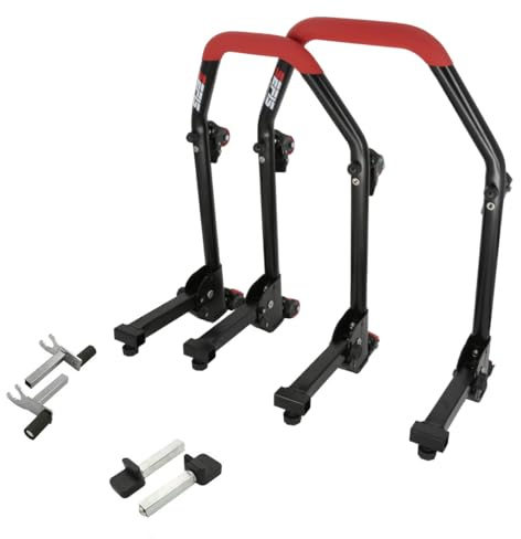 SEFIS M20U Motorradständer Set Vorder- und Hinterrad Motorradheber Serviceständer Front und Heck Motorrad montageständer hinten Motorrad ständer Set Motorrad aufbocken (Adapter: 2in1 / Standard)