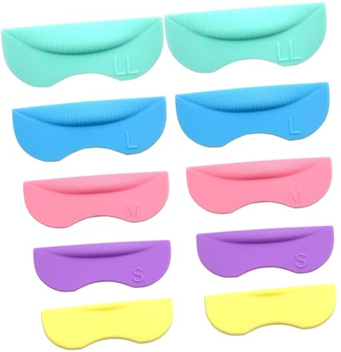 Healeved 5 Paar Silikon Wimpernlifting Pads mit Rillen für Wimpernwellen Wiederverwendbar und Passend für Augenformen Leichtes Zubehör zum Wimperndauerwellen