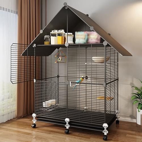 Vogelkäfig Mittelgroß Indoor Voliere mit Mehrtür-Design und Ständer Ideal für Finken und Conures Geräumiger Wohnraum für Haustiervögel
