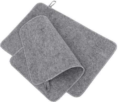 minkissy 2pcs Sauna Felt Seat Cushion and Bench Pad for Steam Room and Dry Sauna Grey Water-absorbent Heat-insulating Mats and Floor Portable and Lightweight Accessories for Spa Bath