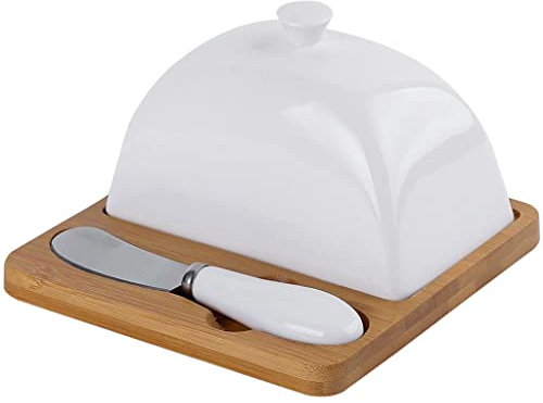 Mantequera de cerámica para el hogar, con Tapa, Bandeja pequeña de cerámica, mantequera, Caja para Queso, Recipiente para Mantequilla con Juego de raspadores, m