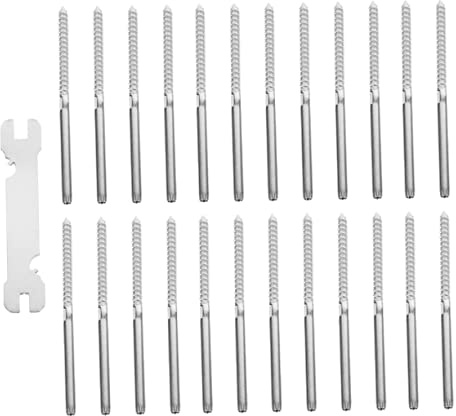 Veemoon Vis à Sertir En Acier Inoxydable 25 Pcs Clé, Kit De Garde-corps à Câble Pour Balustrade Bois, Tire-fond Résistance Corrosion, Installation Sans Tendeur, Accessoire Fixation Terrasse