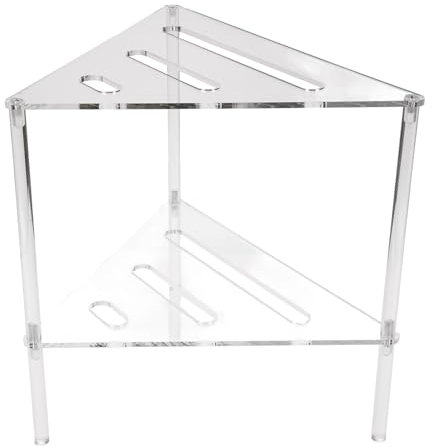 Eujgoov Elegante Organizzatore di Scaffali della Doccia Ad Angolo Acrilico, Design a 2 Livelli per necessità di Doccia Ordinata, Resistente All'erosione, Facile da Installare, Ideale per il Bagno e