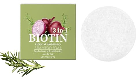 Zwiebel Rosemarin Shampoo Bar, Onion Rosemary Haarseife, Duschseife für alle Hauttypen, Tiefenreinigung und Hydratisierung (1 pc, 1)