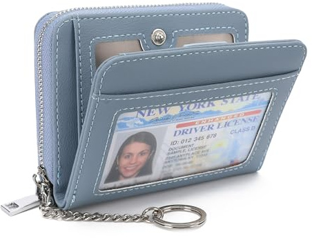 GAEKEAO Portefeuille Femme Cuir, Petit Porte Monnaie Femme avec Porte-clés, Portefeuilles avec Pochette Zippée et Blocage RFID