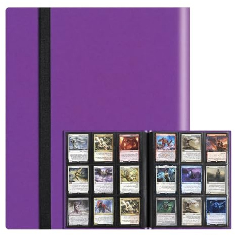 Eastrise 9-Pocket Trading Card Binder, Pocket Trading Card Album, 20 Pages Holding 360 Pockets, Durable PU Album for MTG, Pokemon, Yu-Gi-Oh, Football, and Sports Cards (Purple/20 Sheets 360 Pockets)