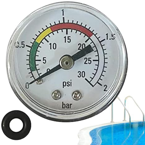 Manometro per Pompa Piscina | Sostituzione Manometro Pressione Filtro Piscina - Indicatore Acciaio Inox Lettura Facile Parte Di Ricambio Per Perdite Controlavaggio Casa